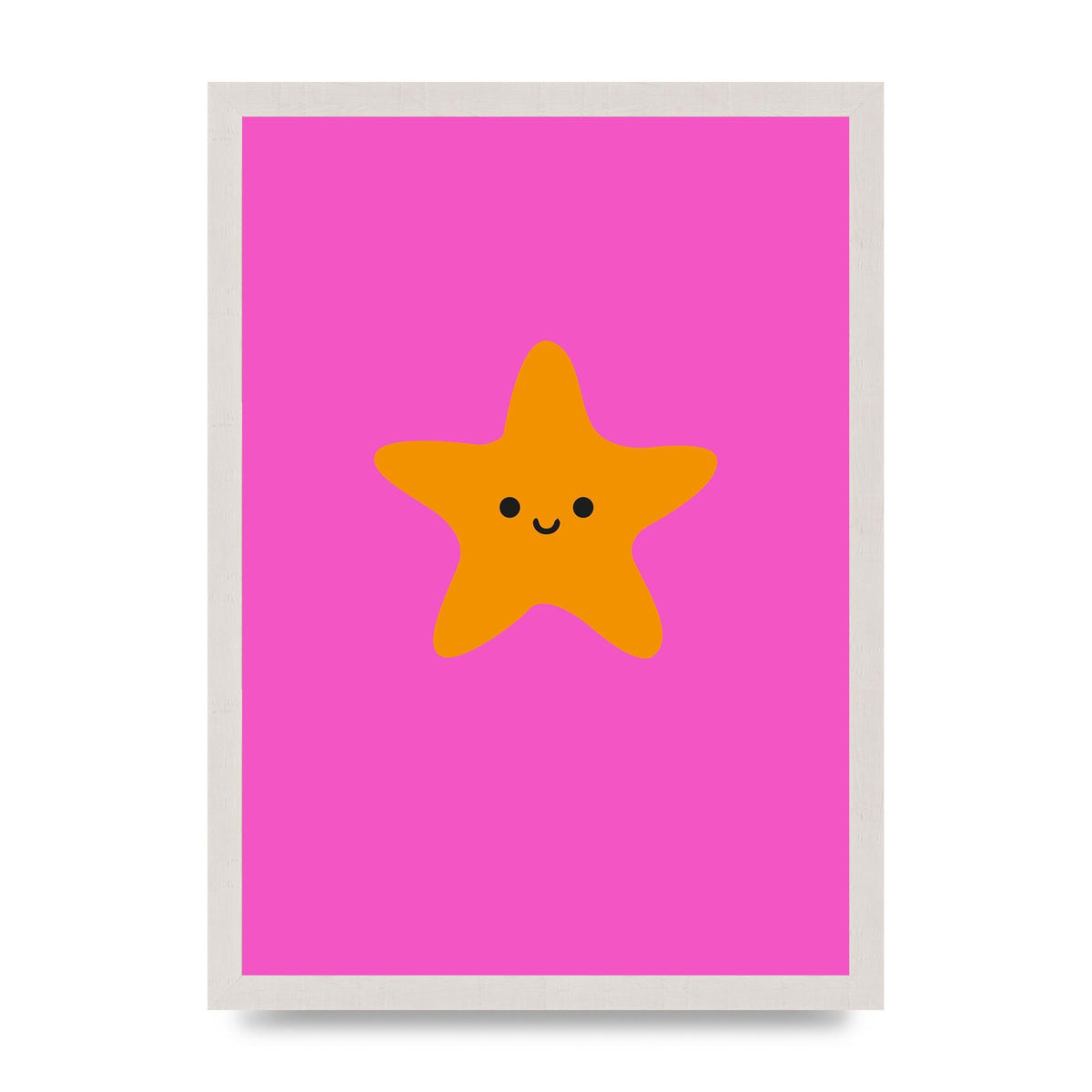 Kids Starfish Illustration Girls Wall Art - A3 framed