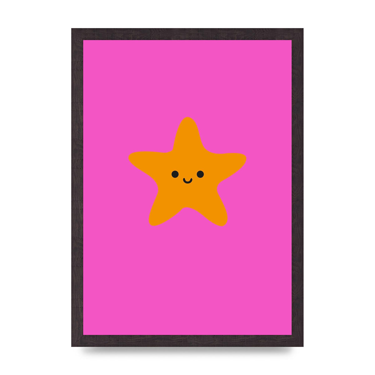 Kids Starfish Illustration Girls Wall Art - A3 framed