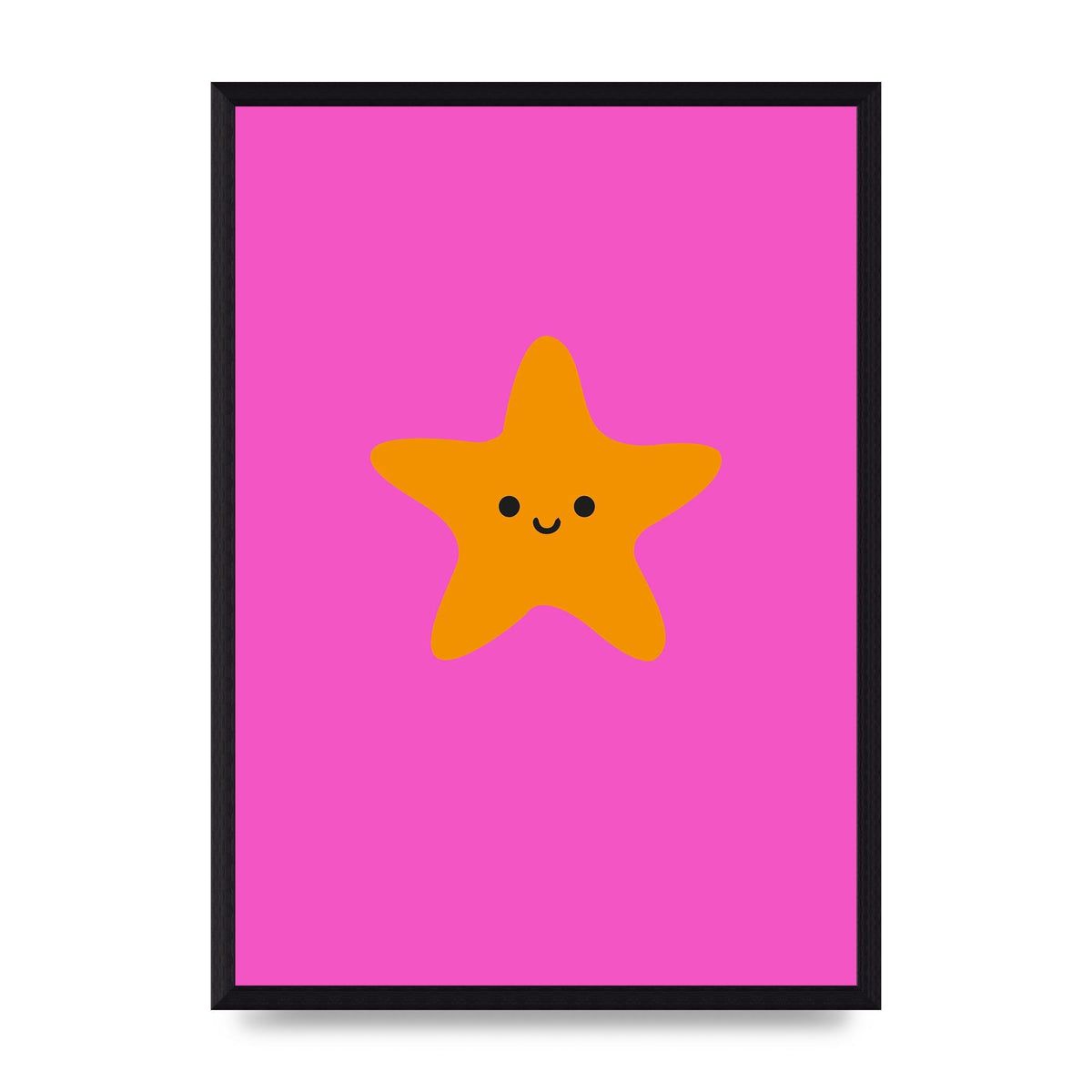 Kids Starfish Illustration Girls Wall Art - A3 framed