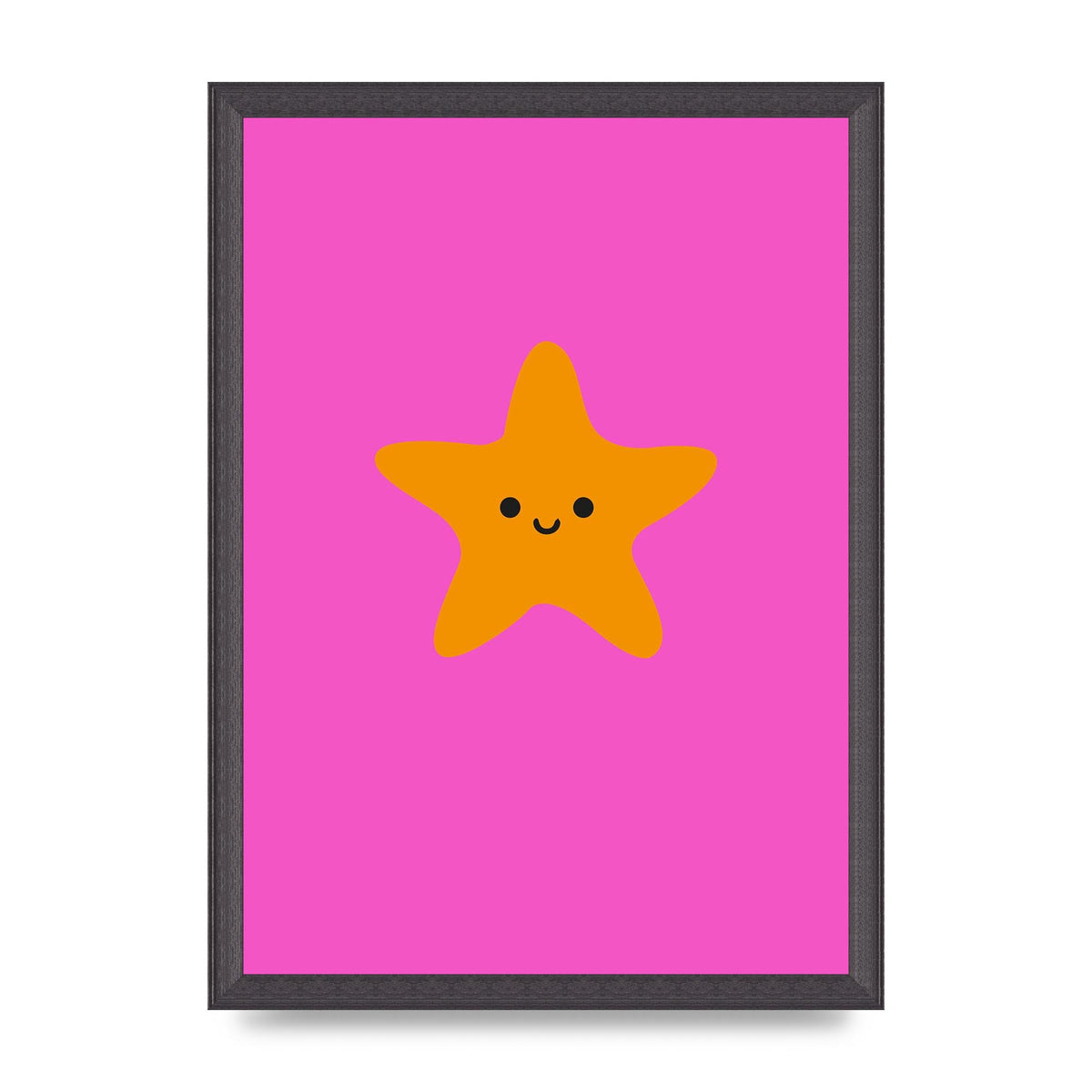 Kids Starfish Illustration Girls Wall Art - A3 framed