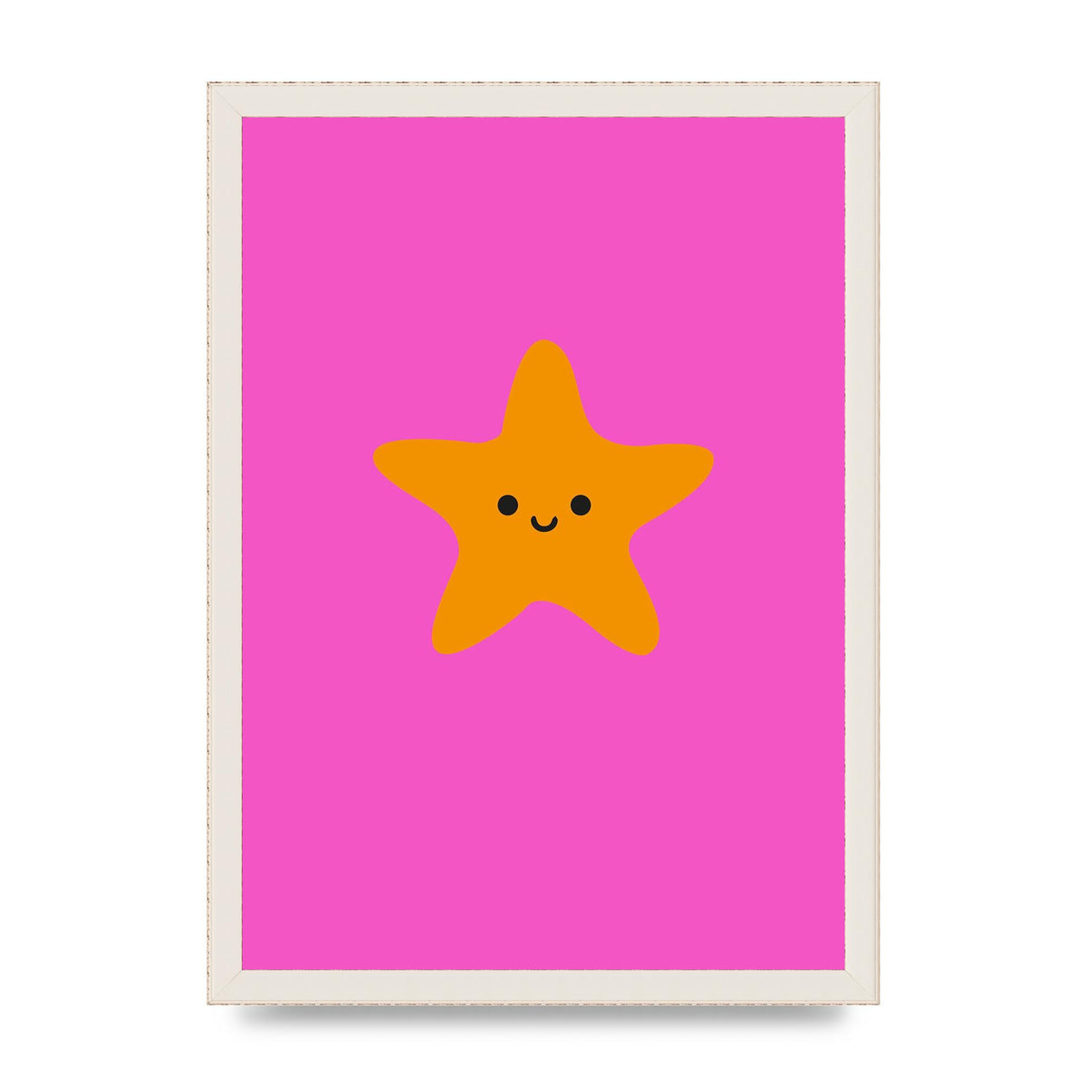 Kids Starfish Illustration Girls Wall Art - A3 framed