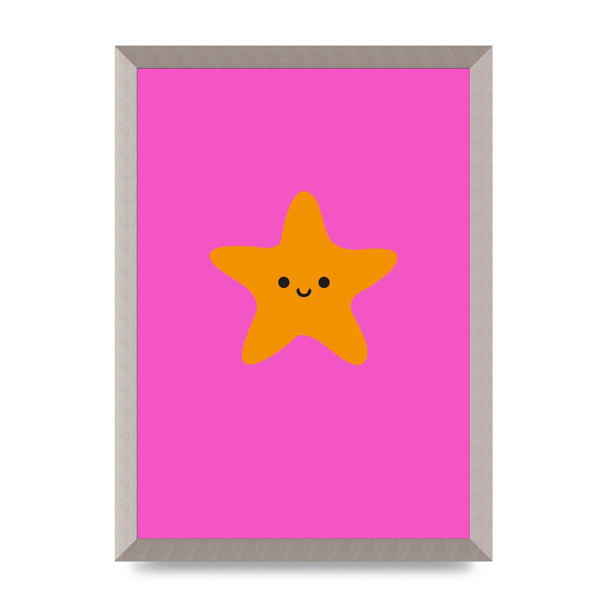 Kids Starfish Illustration Girls Wall Art - A3 framed