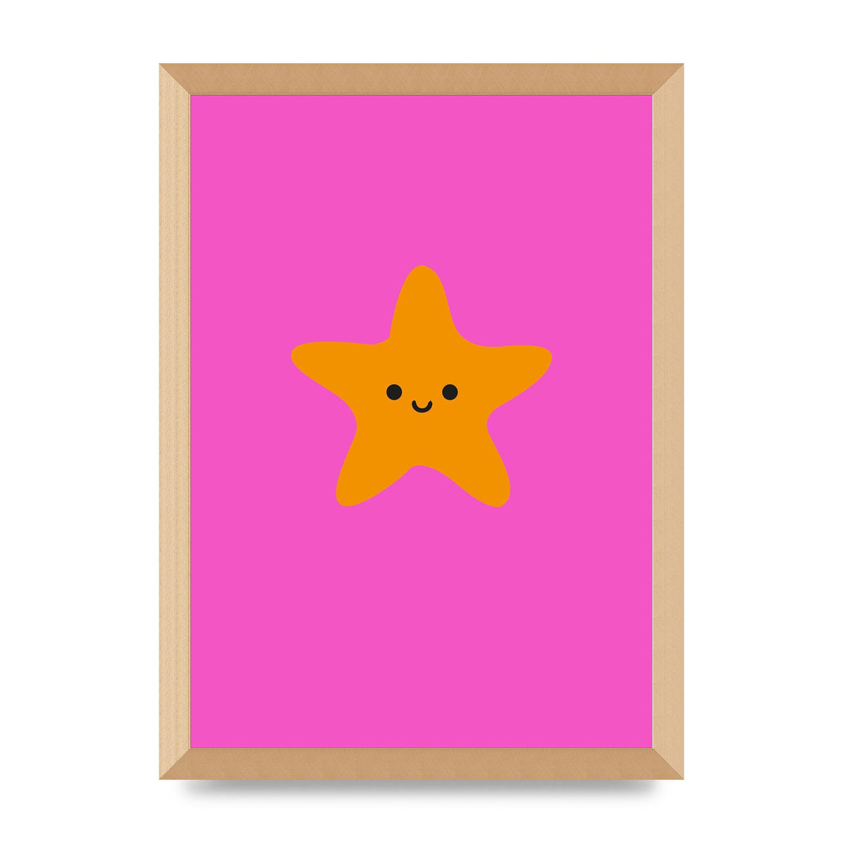 Kids Starfish Illustration Girls Wall Art - A3 framed