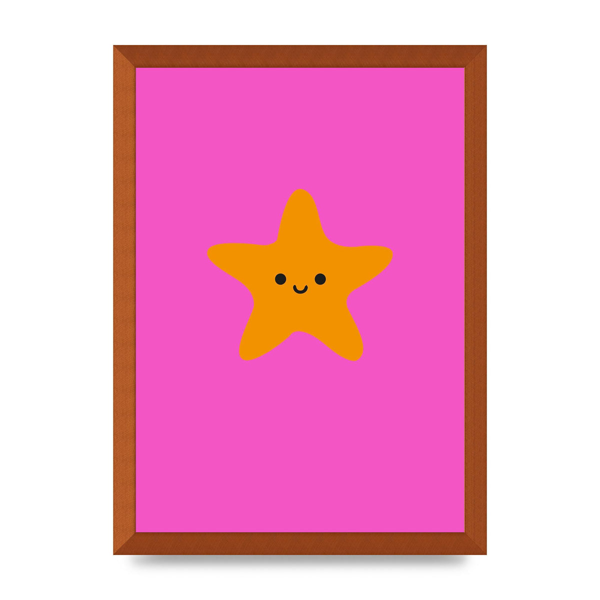 Kids Starfish Illustration Girls Wall Art - A3 framed