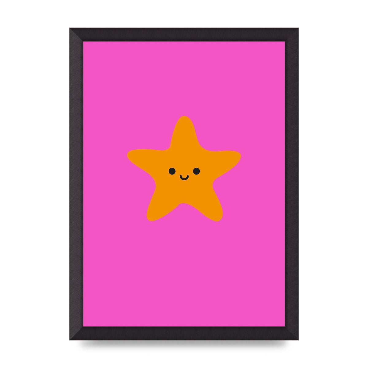Kids Starfish Illustration Girls Wall Art - A3 framed