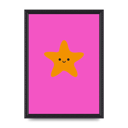 Kids Starfish Illustration Girls Wall Art - A3 framed