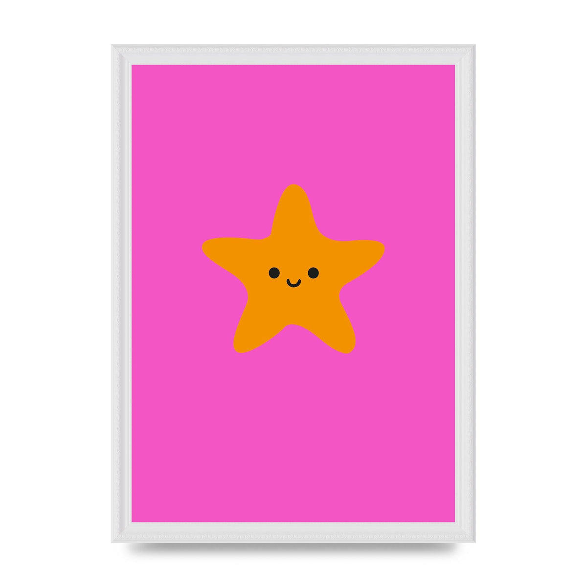 Kids Starfish Illustration Girls Wall Art - A3 framed