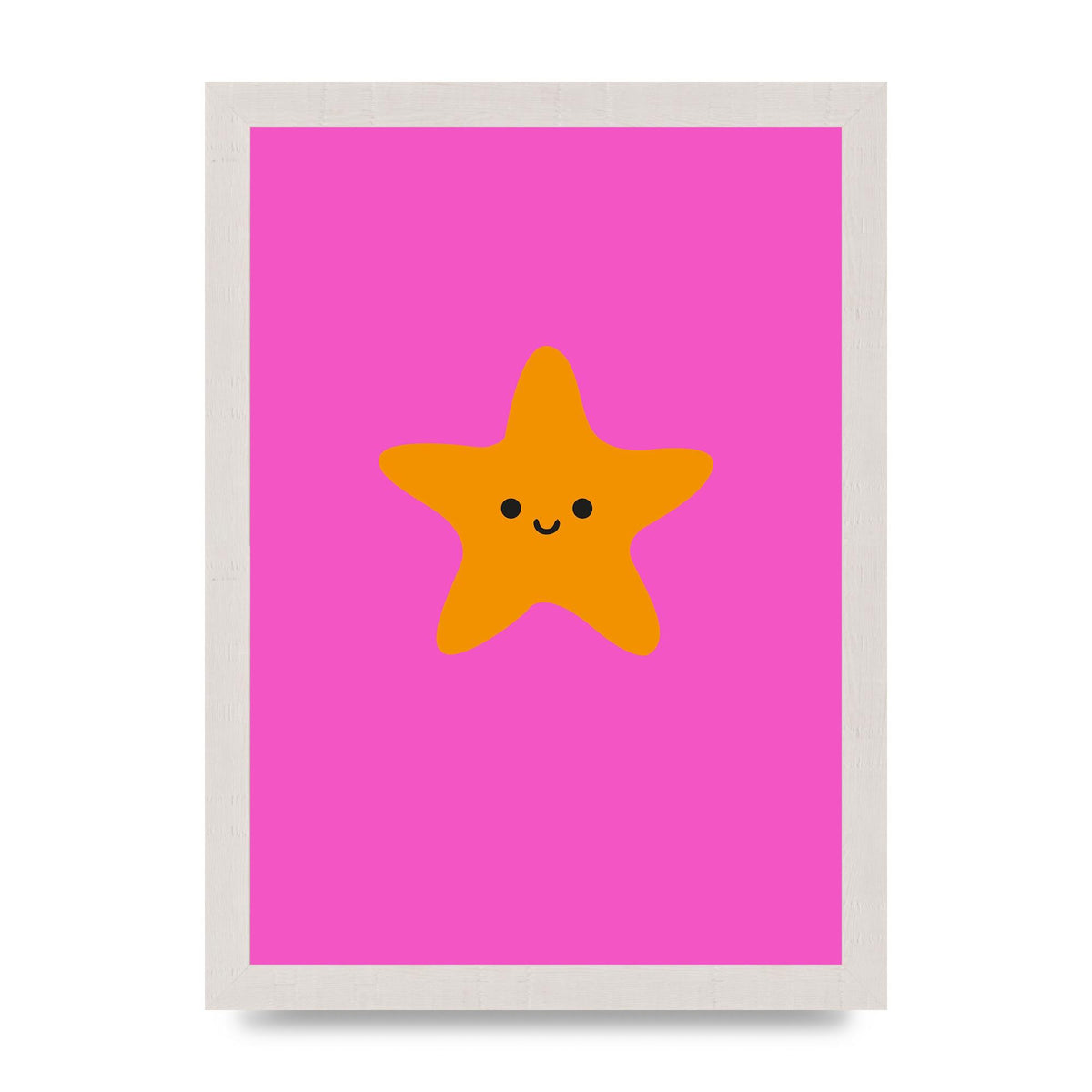 Kids Starfish Illustration Girls Wall Art - A4 framed
