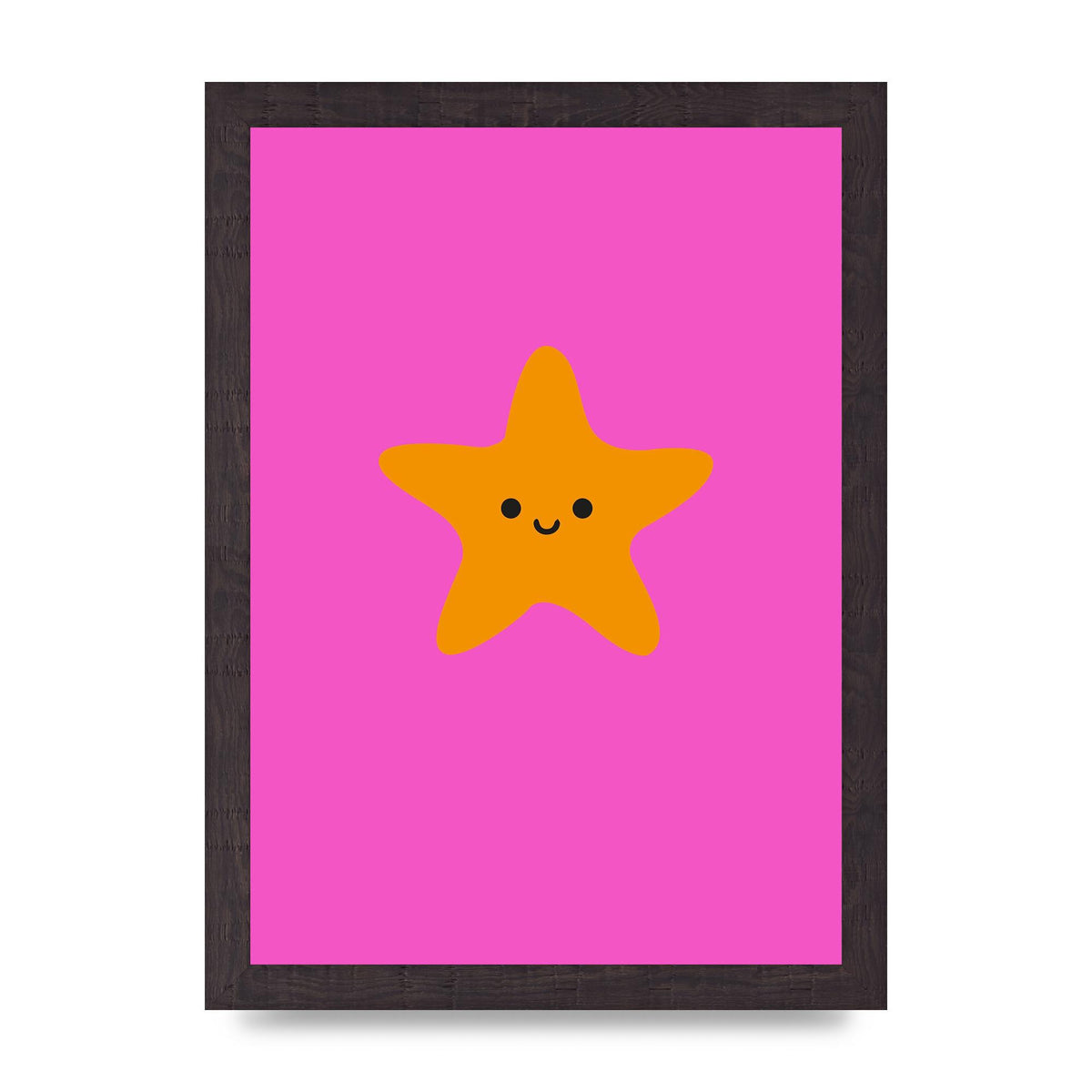 Kids Starfish Illustration Girls Wall Art - A4 framed