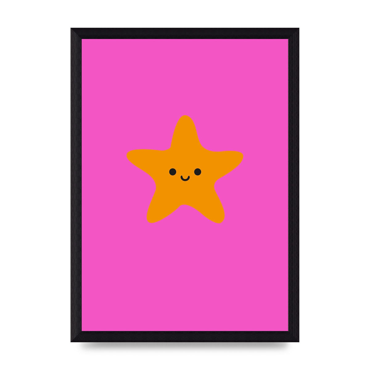 Kids Starfish Illustration Girls Wall Art - A4 framed