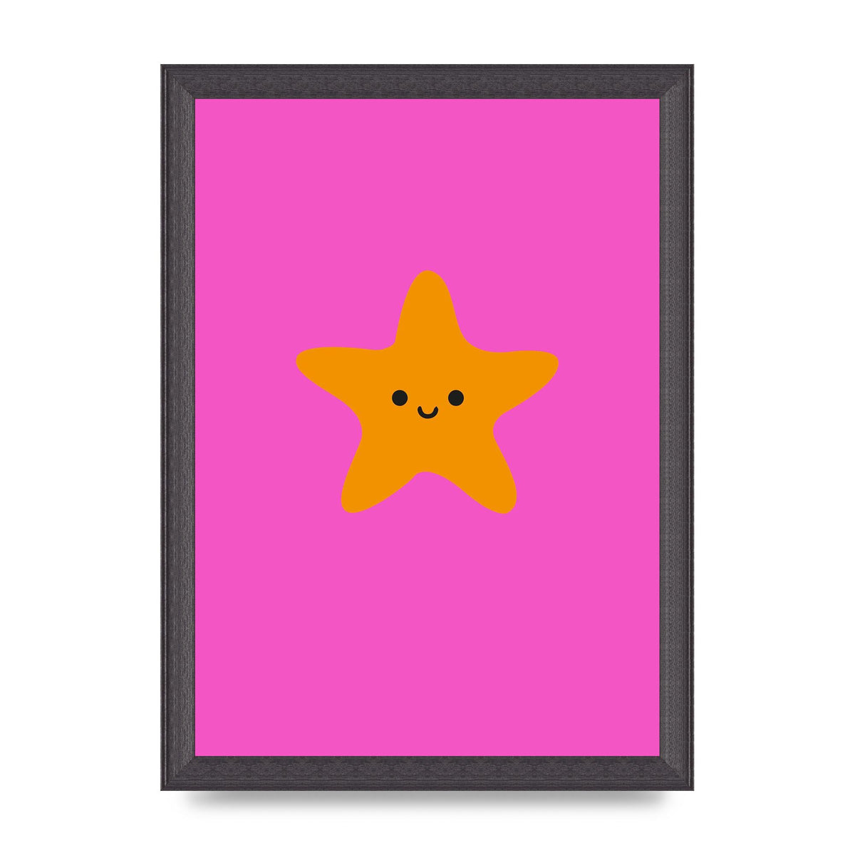 Kids Starfish Illustration Girls Wall Art - A4 framed