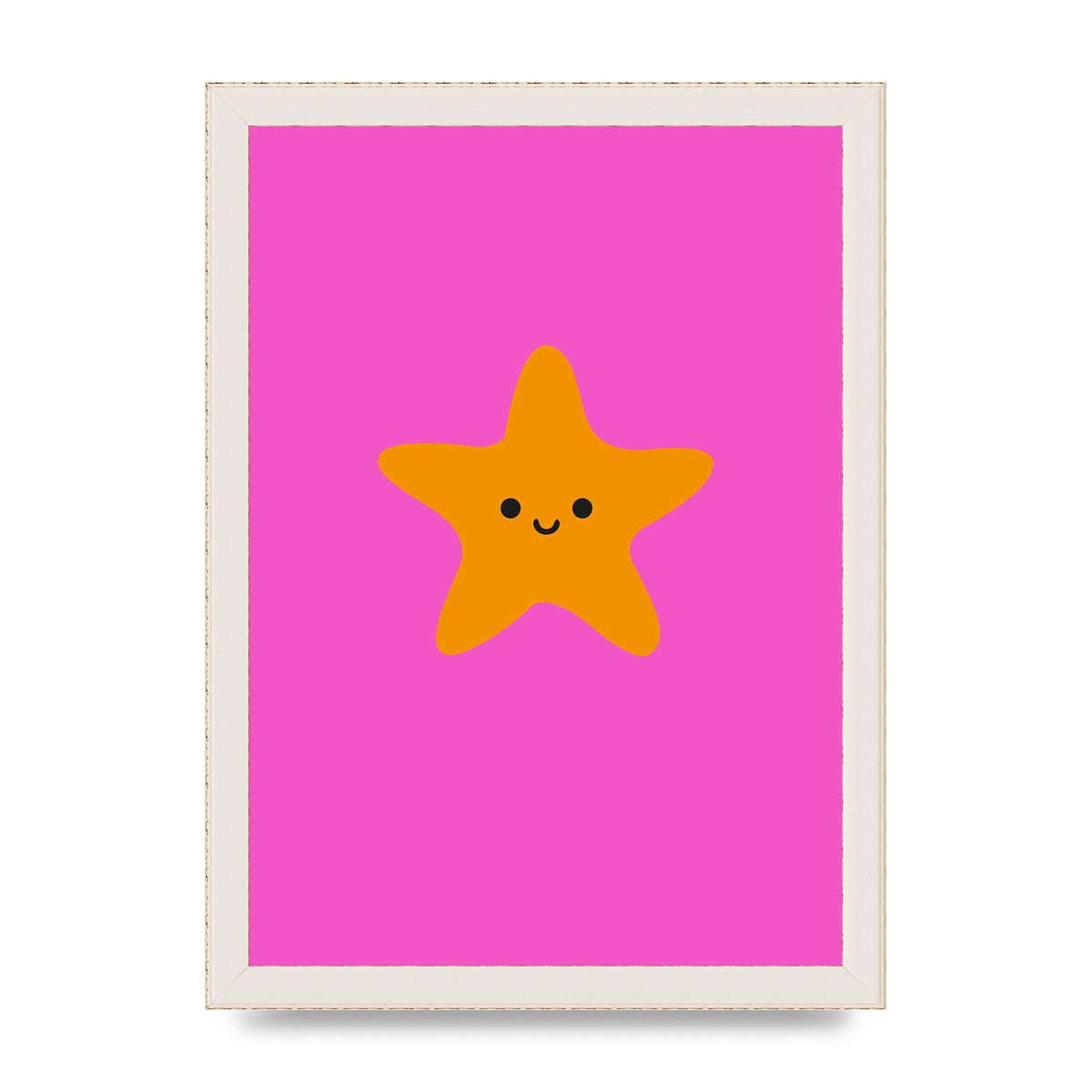 Kids Starfish Illustration Girls Wall Art - A4 framed