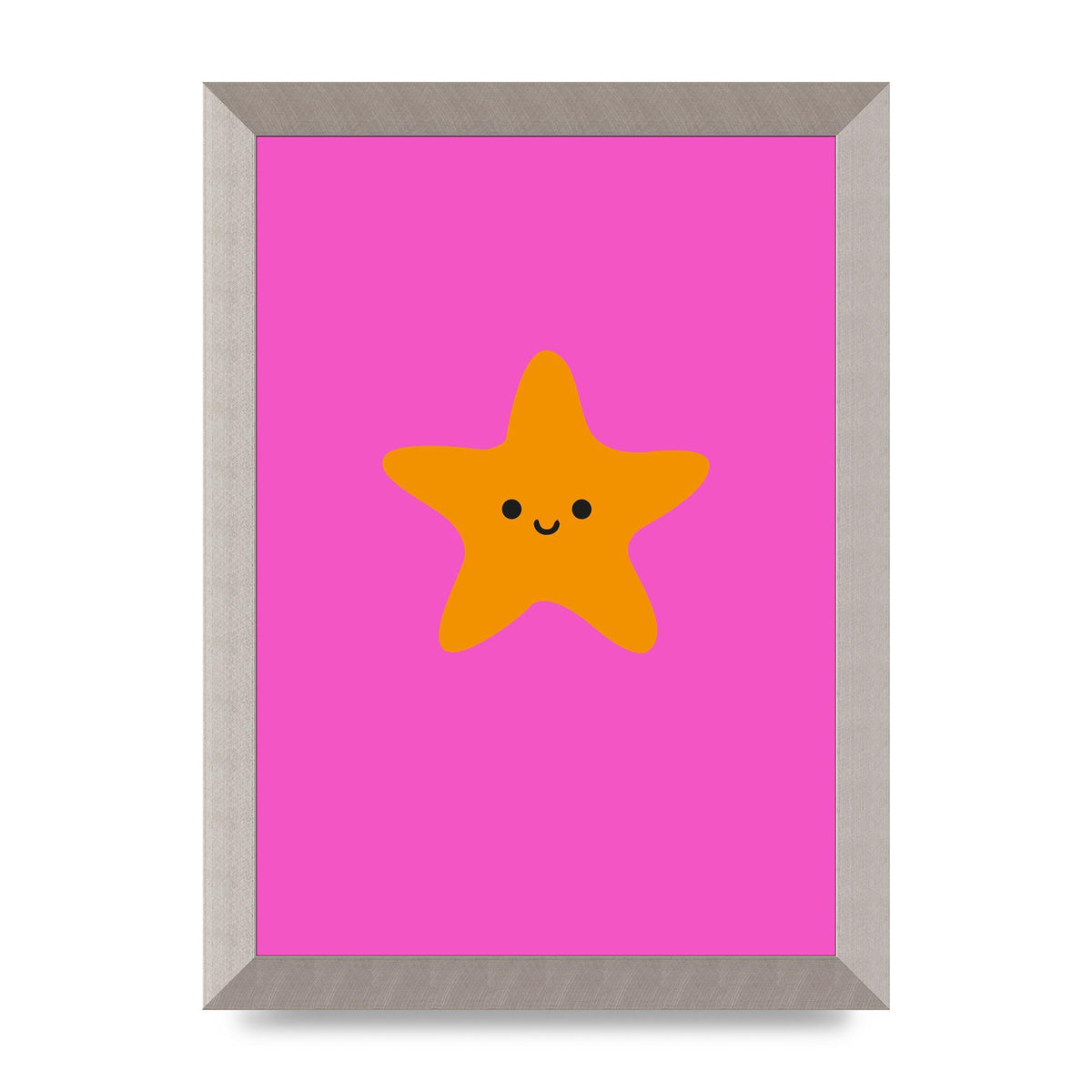 Kids Starfish Illustration Girls Wall Art - A4 framed