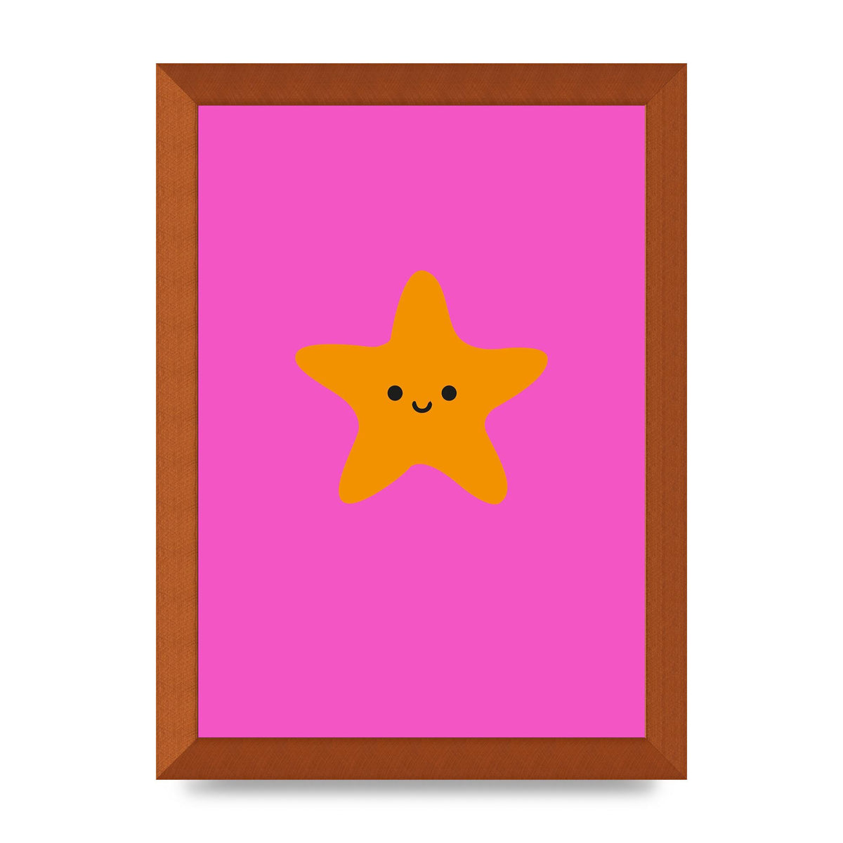 Kids Starfish Illustration Girls Wall Art - A4 framed