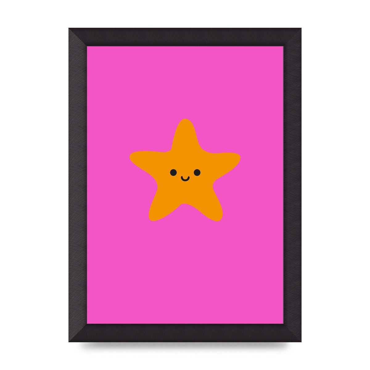 Kids Starfish Illustration Girls Wall Art - A4 framed