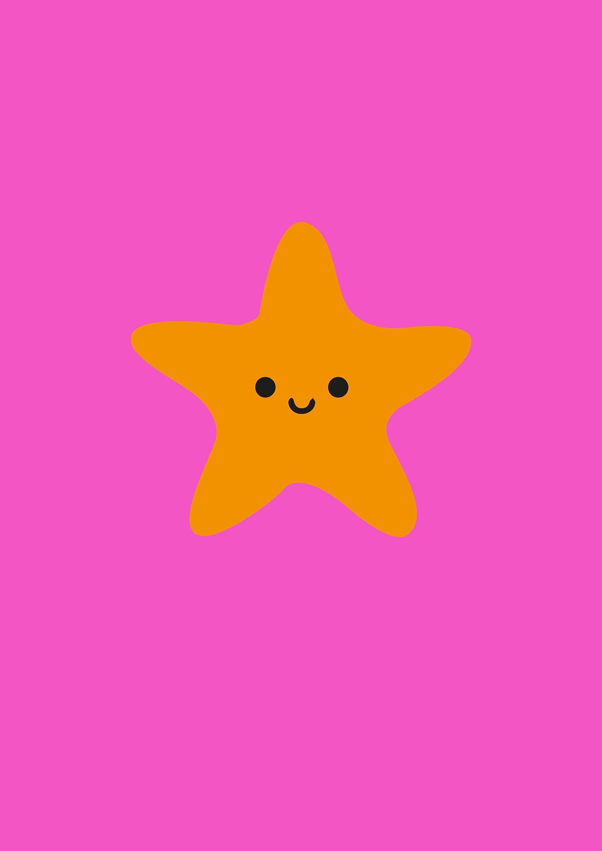 Kids Starfish Illustration Girls Wall Art - detail