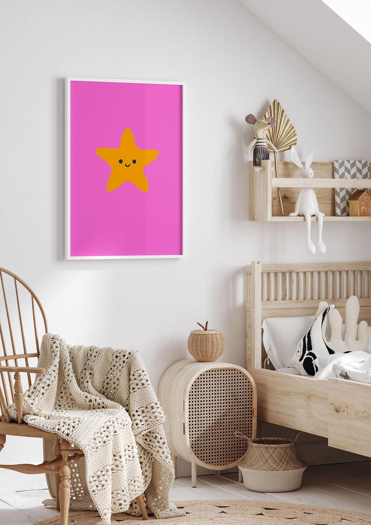 Kids Starfish Illustration Girls Wall Art - nursery 1