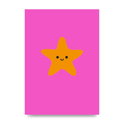 Kids Starfish Illustration Girls Wall Art - unframed print