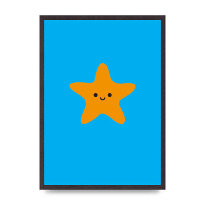 Kids Starfish Illustration Boys Art For The Home - A2 framed