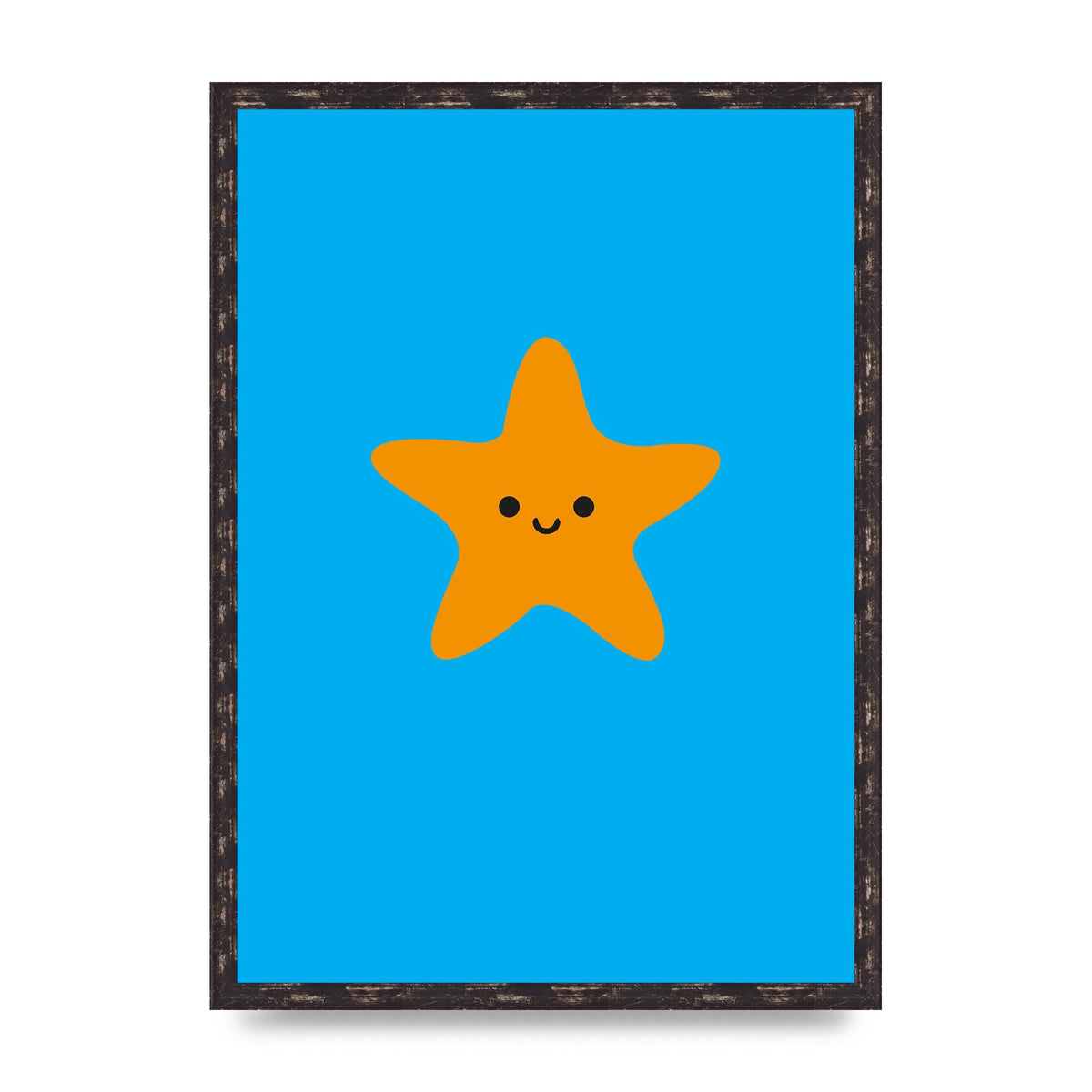 Kids Starfish Illustration Boys Art For The Home - A2 framed