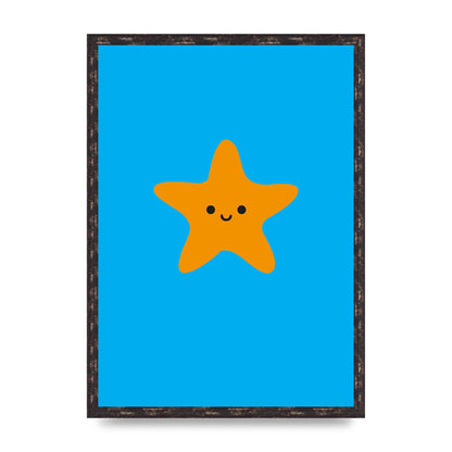 Kids Starfish Illustration Boys Art For The Home - A2 framed