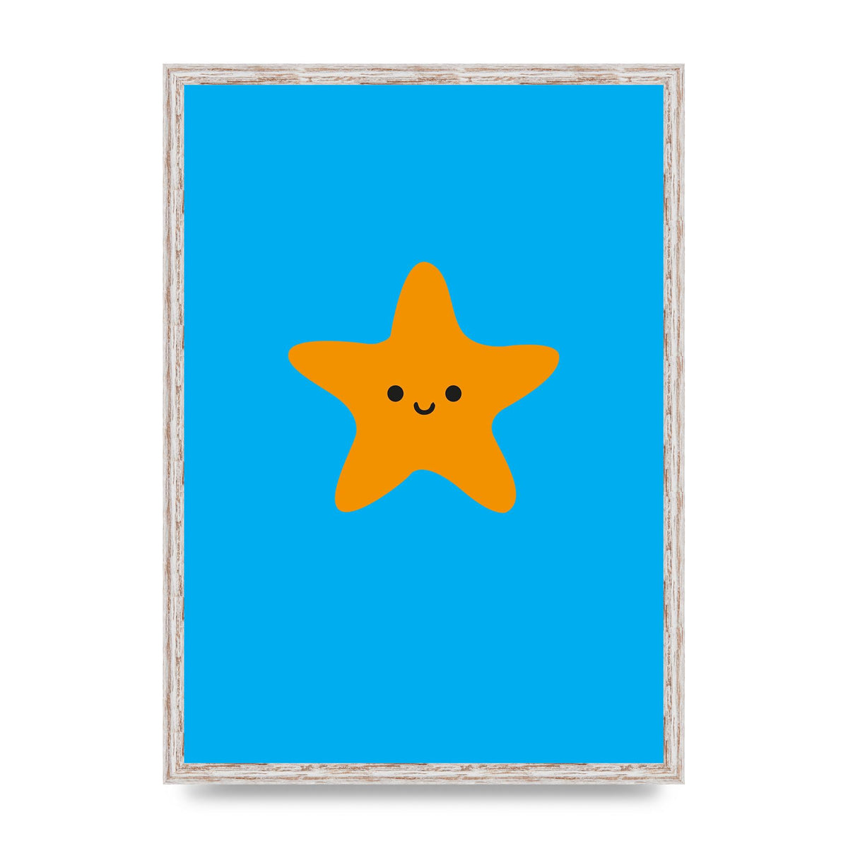 Kids Starfish Illustration Boys Art For The Home - A2 framed