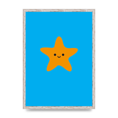 Kids Starfish Illustration Boys Art For The Home - A2 framed