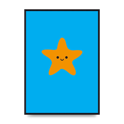 Kids Starfish Illustration Boys Art For The Home - A2 framed