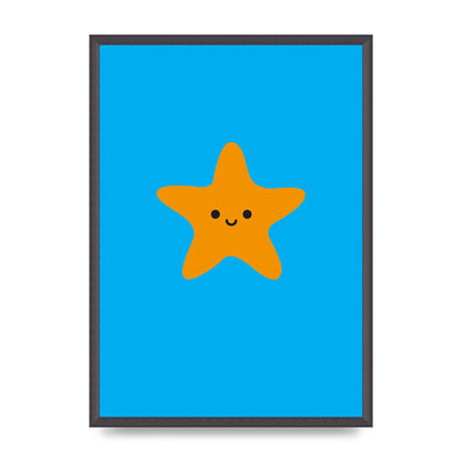 Kids Starfish Illustration Boys Art For The Home - A2 framed