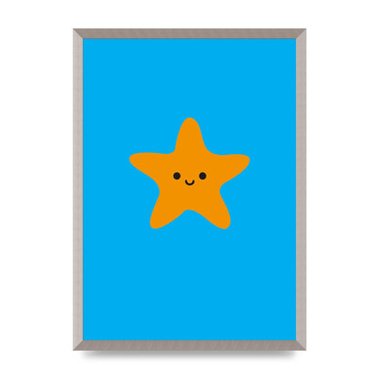 Kids Starfish Illustration Boys Art For The Home - A2 framed