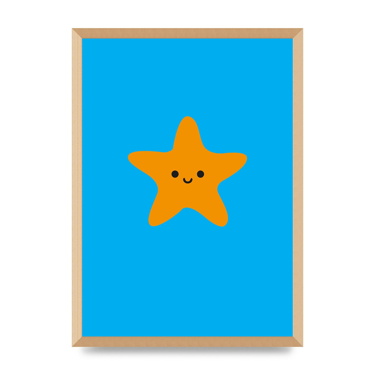 Kids Starfish Illustration Boys Art For The Home - A2 framed