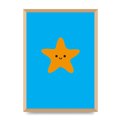 Kids Starfish Illustration Boys Art For The Home - A2 framed