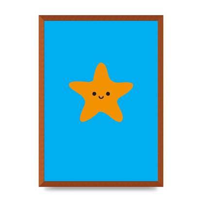 Kids Starfish Illustration Boys Art For The Home - A2 framed