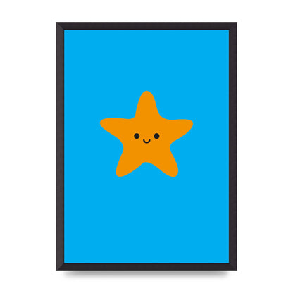 Kids Starfish Illustration Boys Art For The Home - A2 framed