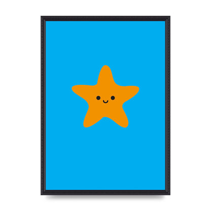 Kids Starfish Illustration Boys Art For The Home - A2 framed