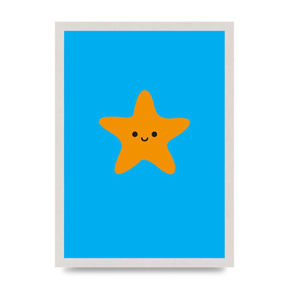 Kids Starfish Illustration Boys Art For The Home - A3 framed