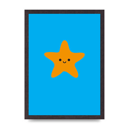 Kids Starfish Illustration Boys Art For The Home - A3 framed