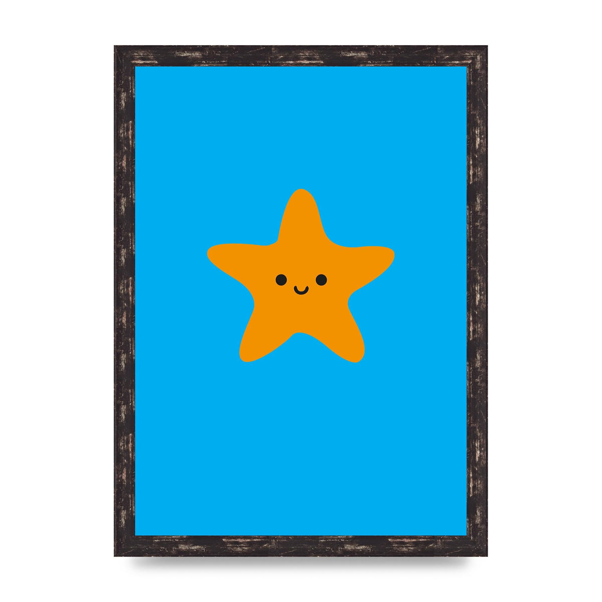 Kids Starfish Illustration Boys Art For The Home - A3 framed