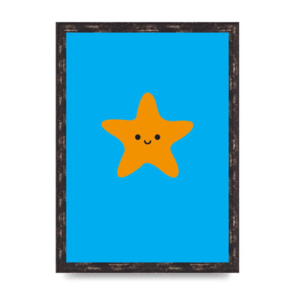 Kids Starfish Illustration Boys Art For The Home - A3 framed