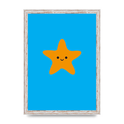 Kids Starfish Illustration Boys Art For The Home - A3 framed