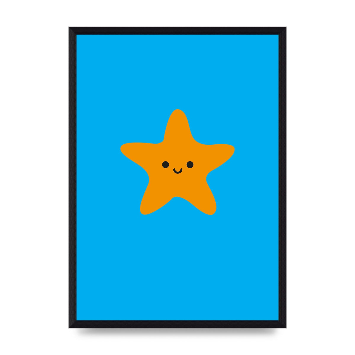 Kids Starfish Illustration Boys Art For The Home - A3 framed