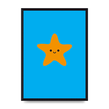 Kids Starfish Illustration Boys Art For The Home - A3 framed