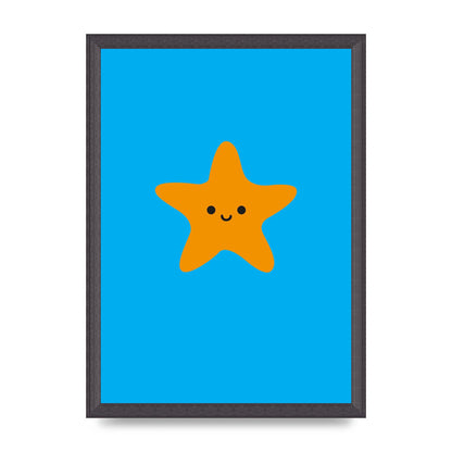 Kids Starfish Illustration Boys Art For The Home - A3 framed