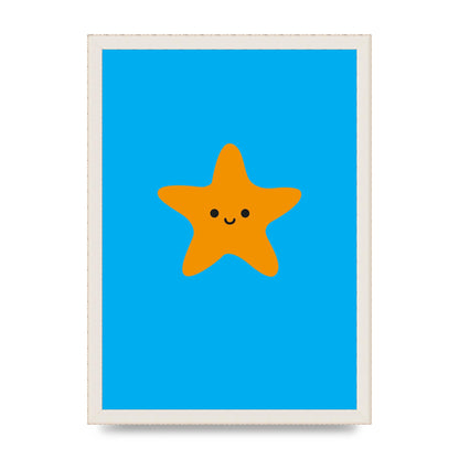 Kids Starfish Illustration Boys Art For The Home - A3 framed