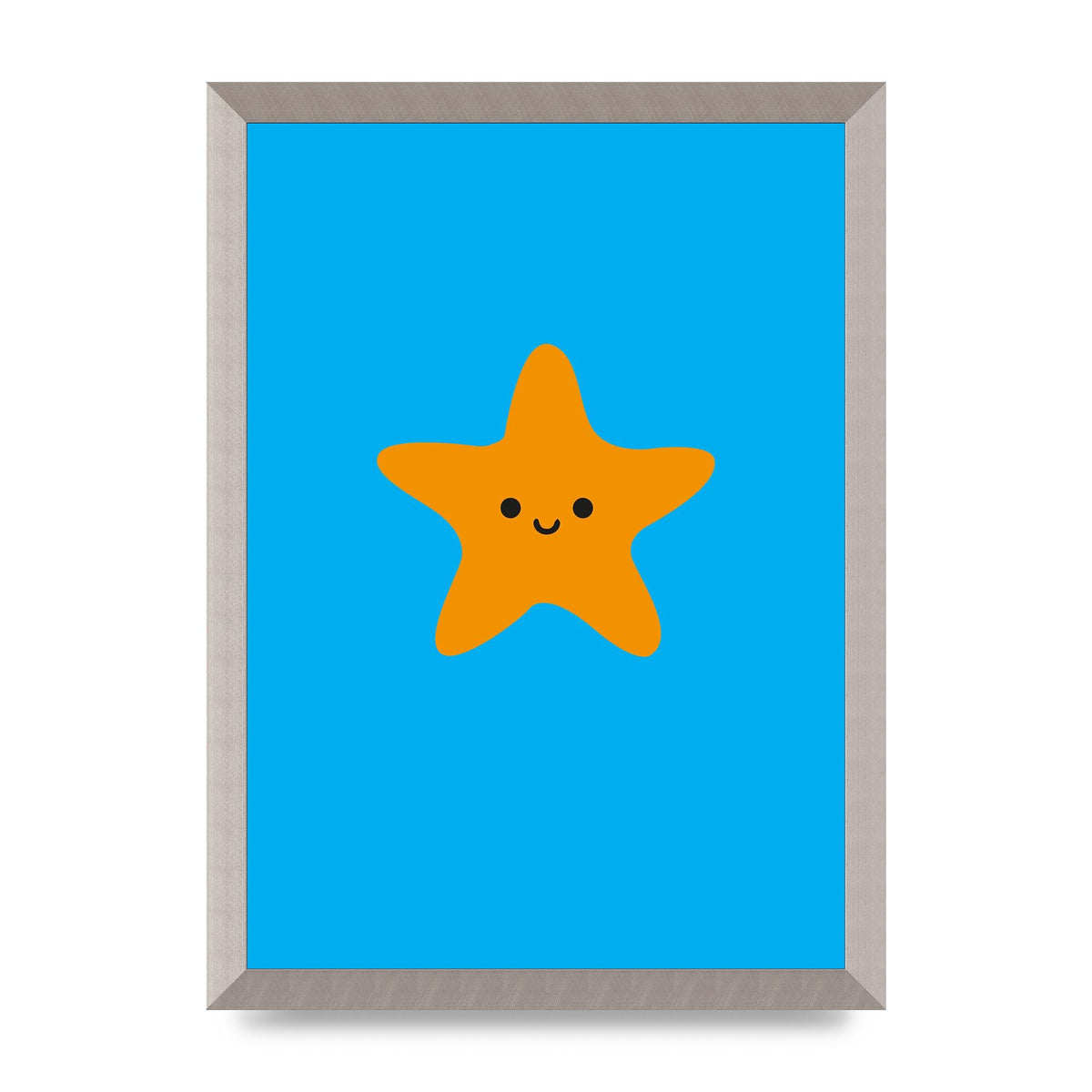 Kids Starfish Illustration Boys Art For The Home - A3 framed