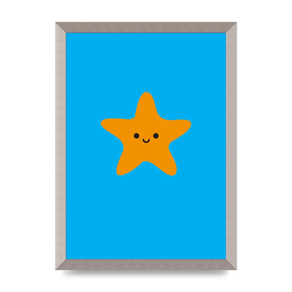 Kids Starfish Illustration Boys Art For The Home - A3 framed