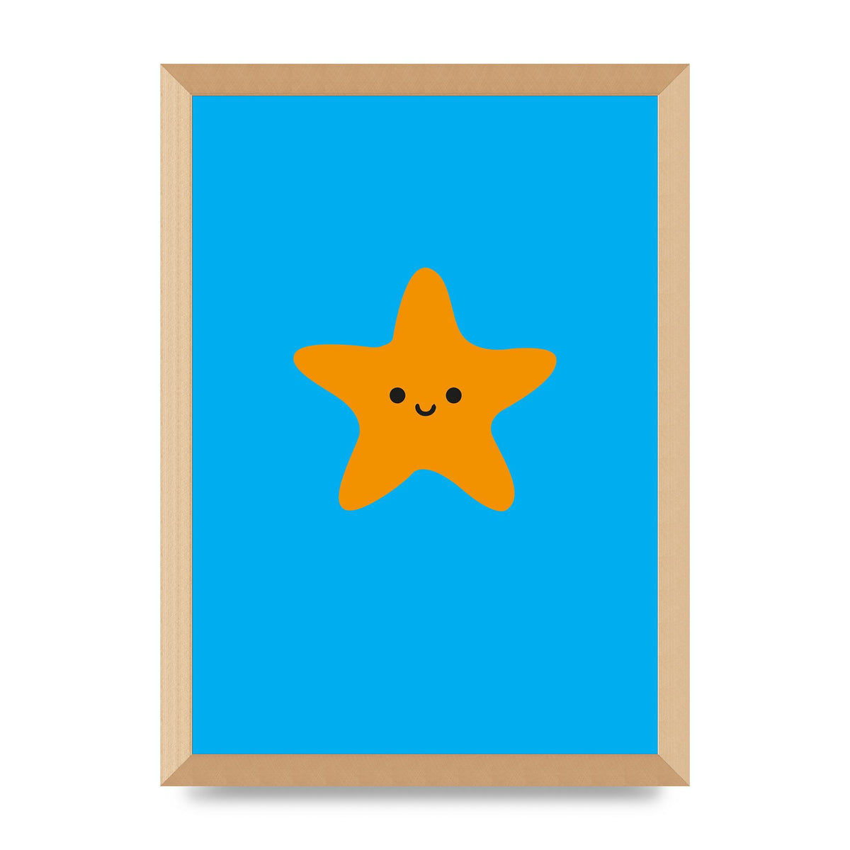 Kids Starfish Illustration Boys Art For The Home - A3 framed