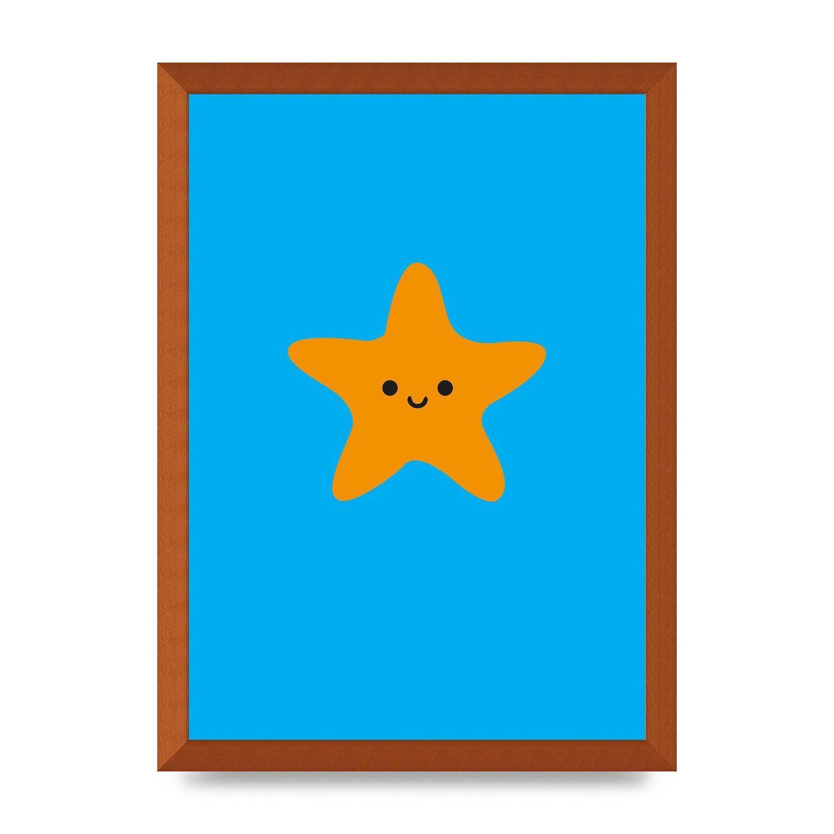 Kids Starfish Illustration Boys Art For The Home - A3 framed