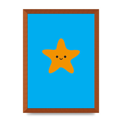 Kids Starfish Illustration Boys Art For The Home - A3 framed