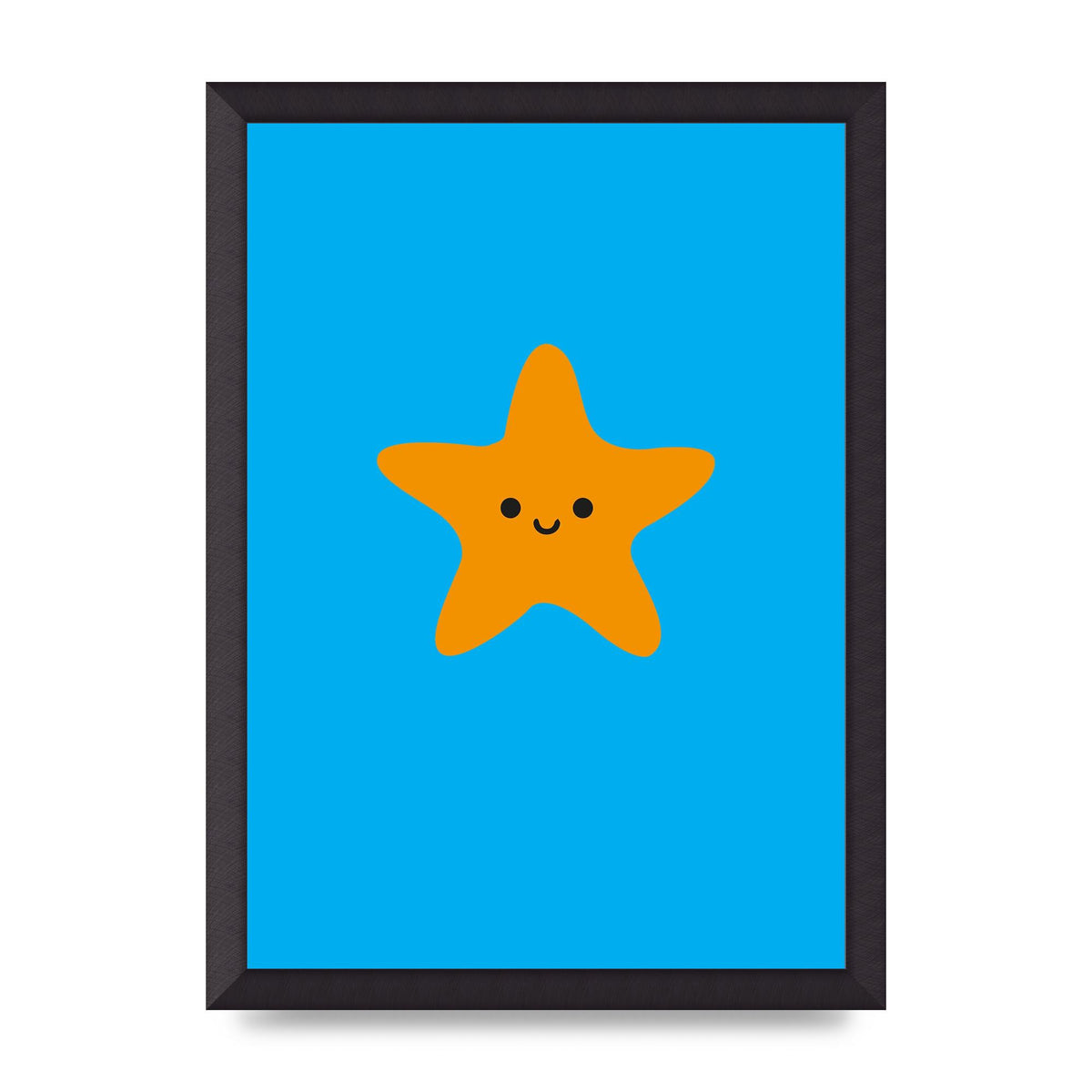 Kids Starfish Illustration Boys Art For The Home - A3 framed